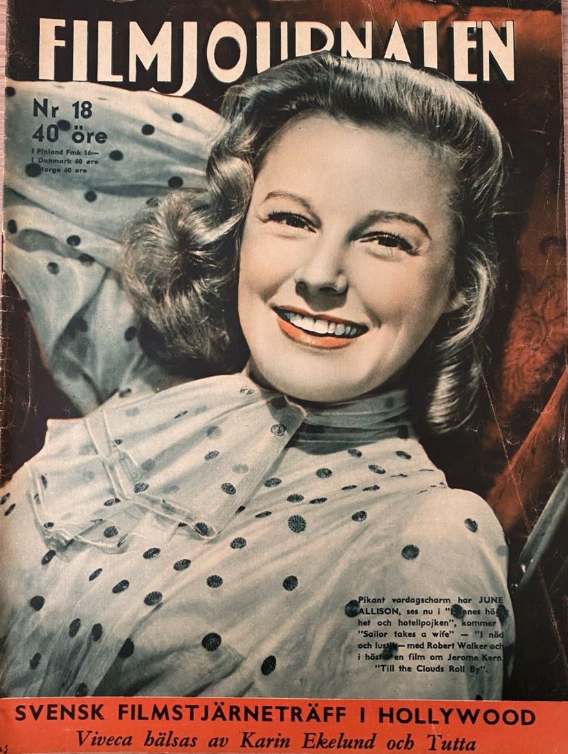 FILMJOURNALEN magazine side cover Issue 18 5 May 1946