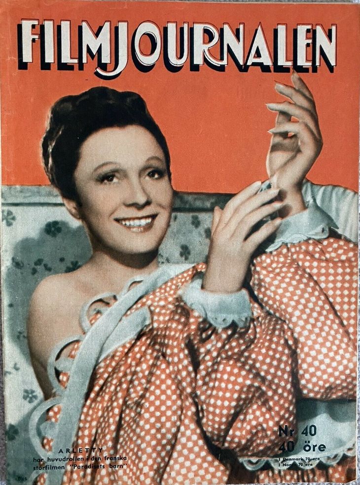 FILMJOURNALEN magazine side cover Issue 40 6 October 1946