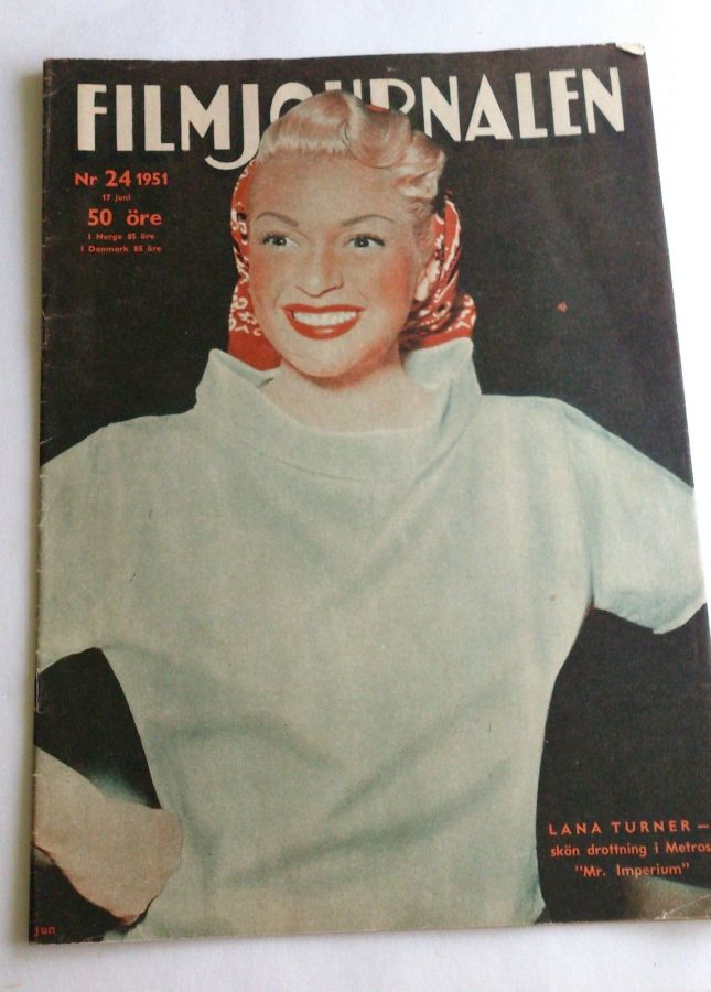 FILMJOURNALEN magazine side cover Issue 24  1951