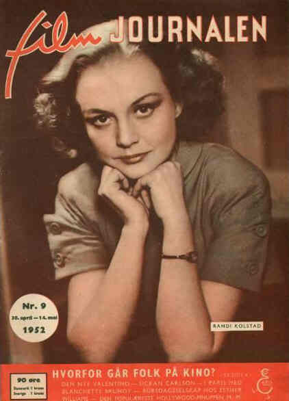 FILMJOURNALEN (Norway) magazine side cover Issue 9  1952