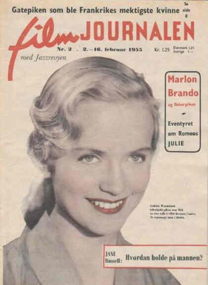 FILMJOURNALEN (Norway) magazine side cover Issue 2 February 2 1955