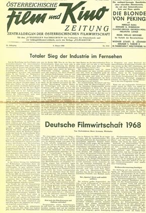 OSTERREICHISCHE FILM UND KINO ZEITUNG magazine side cover  Vol 22 No 1119  