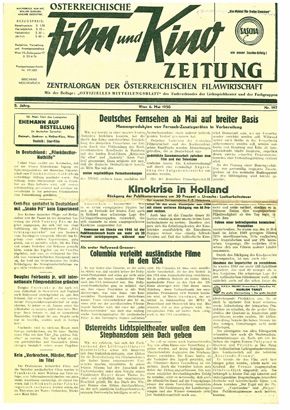 OSTERREICHISCHE FILM UND KINO ZEITUNG magazine side cover  Vol 5 No 197  