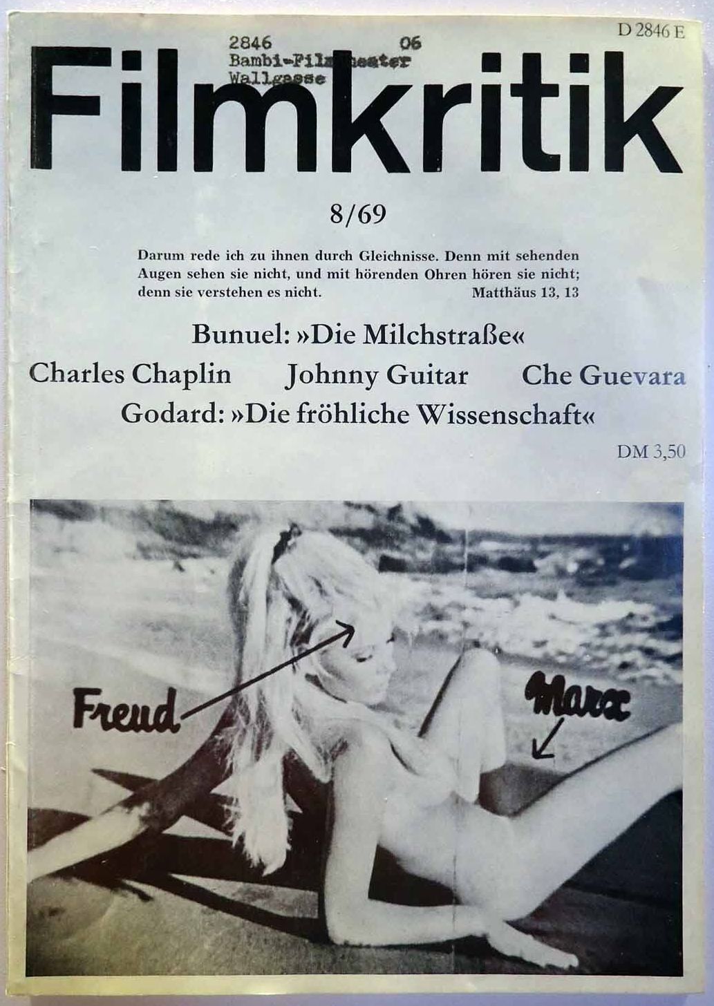 FILMKRITIK magazine side cover Issue 8 August 1969