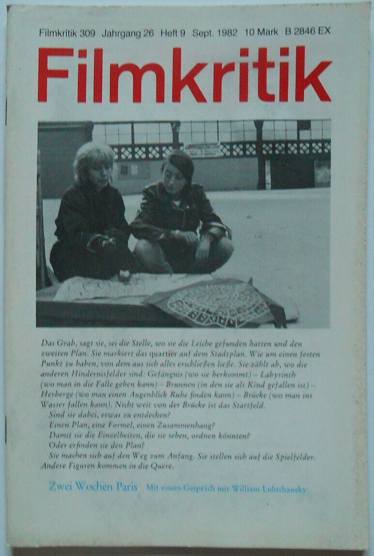 FILMKRITIK magazine side cover Issue 309 September 1982