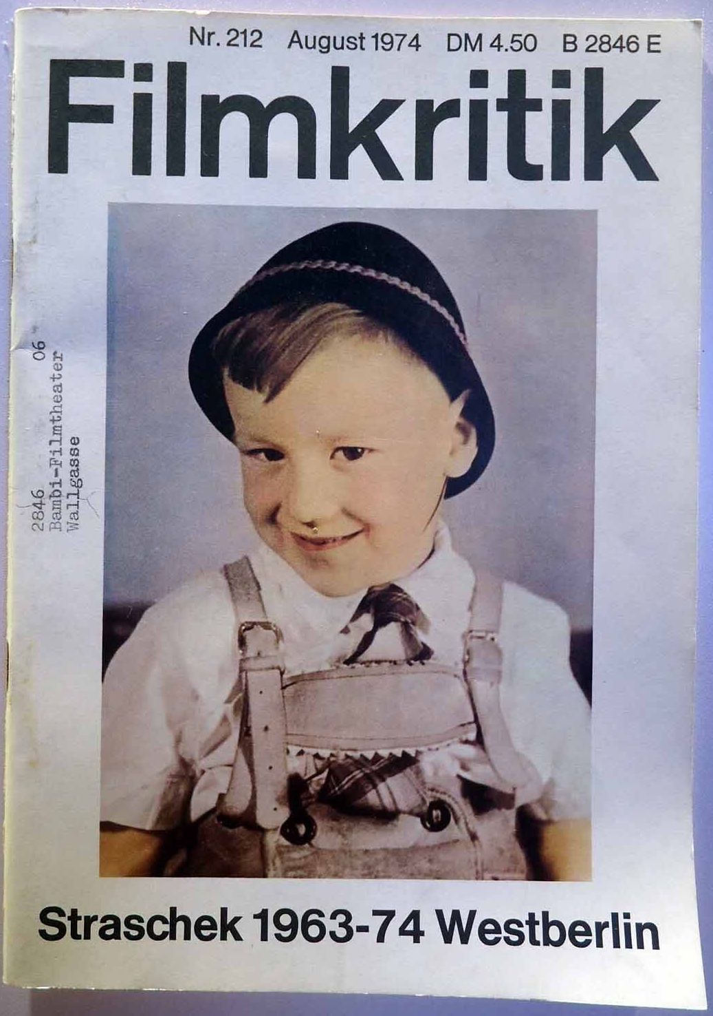 FILMKRITIK magazine side cover Issue 212 August 1974