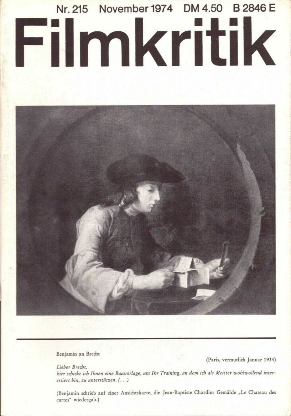 FILMKRITIK magazine side cover Issue 215 November 1974