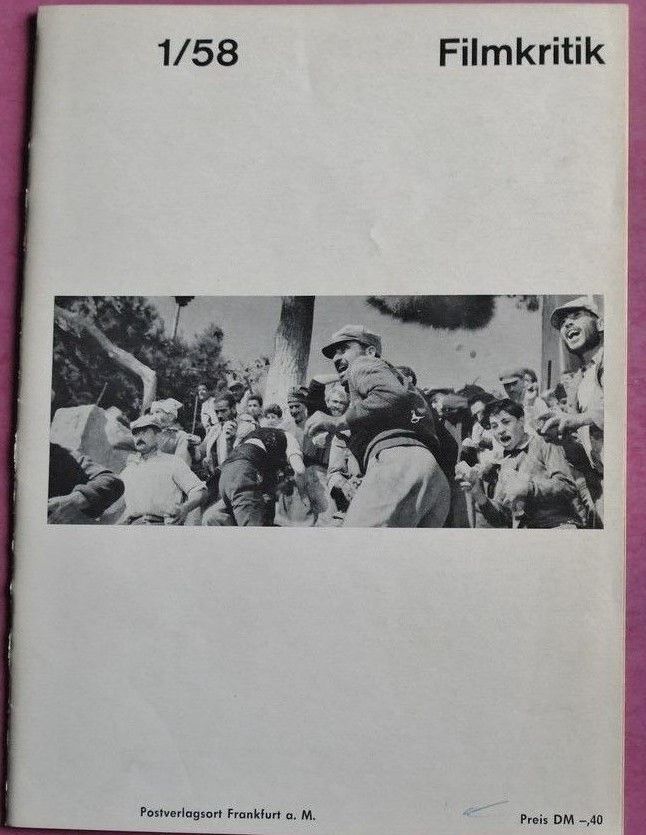 FILMKRITIK magazine side cover Issue 1 January 1958