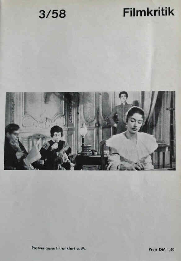 FILMKRITIK magazine side cover Issue 3 March 1958