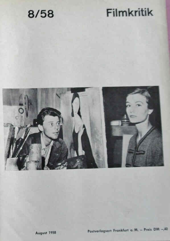 FILMKRITIK magazine side cover Issue 8 August 1958