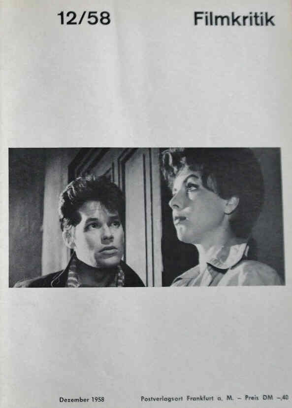 FILMKRITIK magazine side cover Issue 12 December 1958