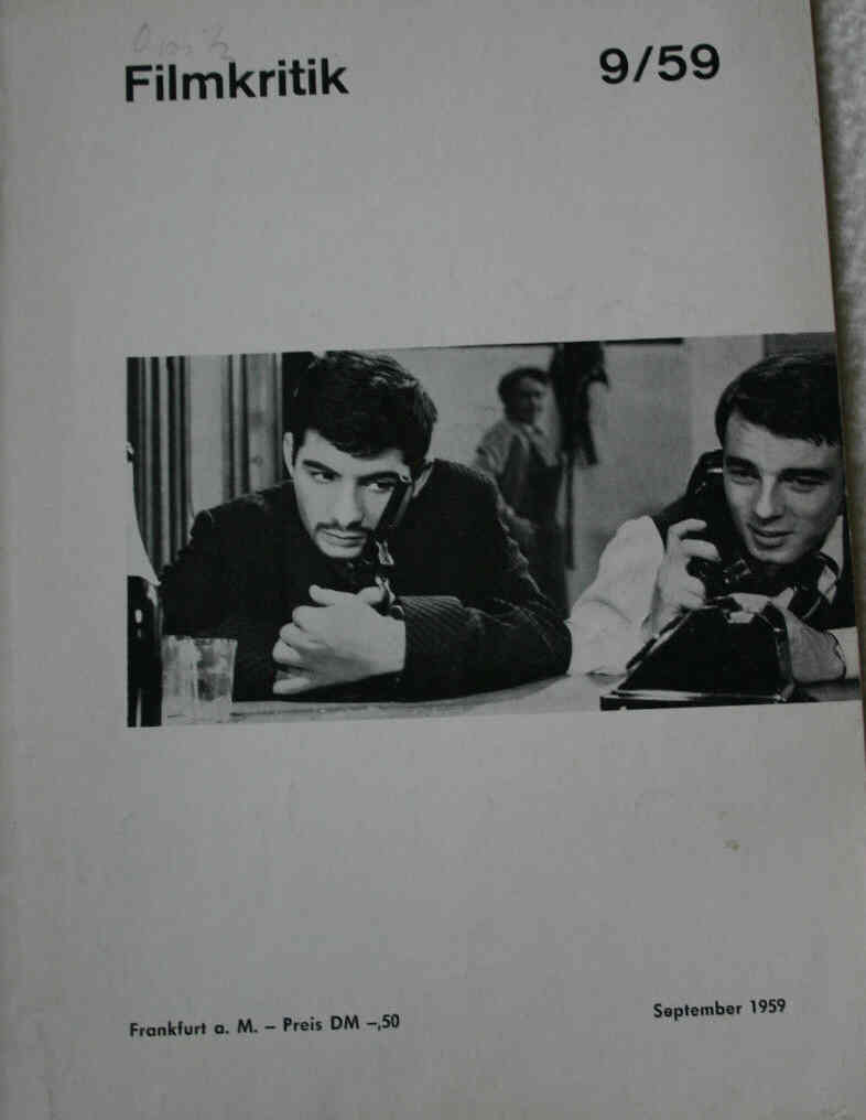 FILMKRITIK magazine side cover Issue 9 September 1959