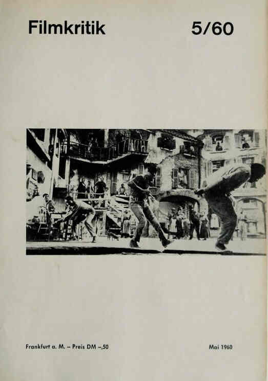 FILMKRITIK magazine side cover Issue 5 May 1960