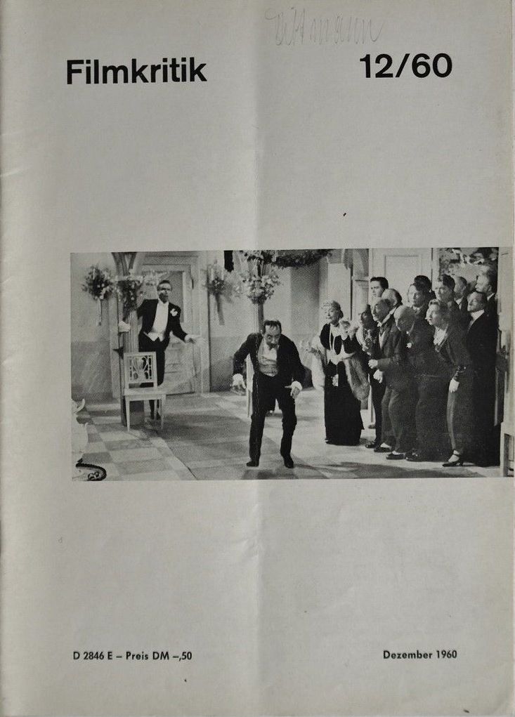 FILMKRITIK magazine side cover Issue 12 December 1960