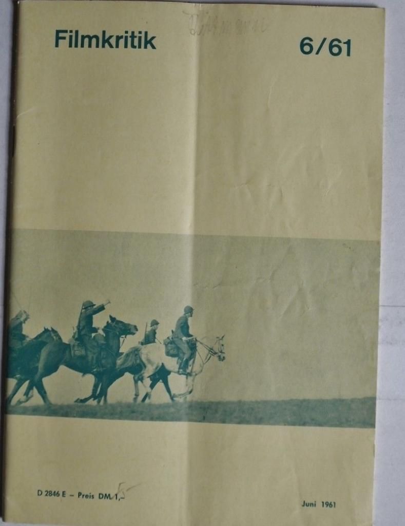 FILMKRITIK magazine side cover Issue 6 June 1961