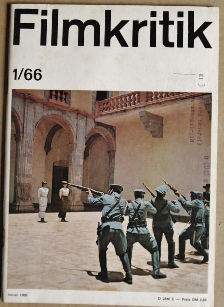 FILMKRITIK magazine side cover Issue 1 January 1966