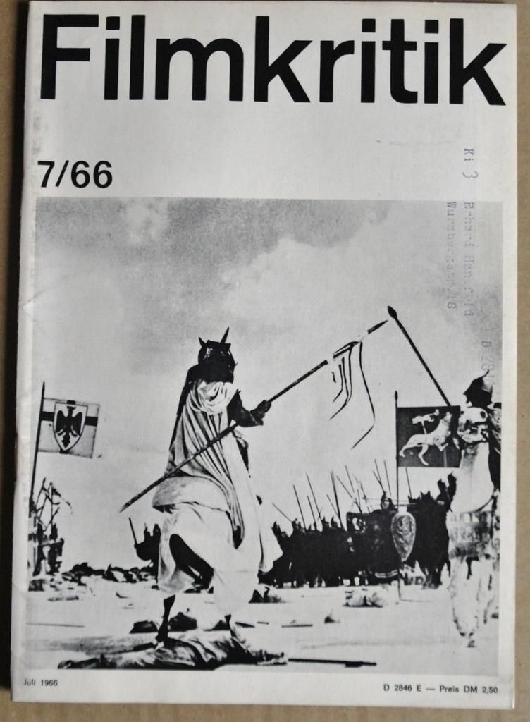 FILMKRITIK magazine side cover Issue 7 July 1966