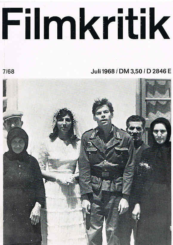 FILMKRITIK magazine side cover Issue 7 July 1968