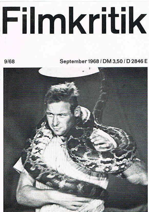 FILMKRITIK magazine side cover Issue 9 September 1968