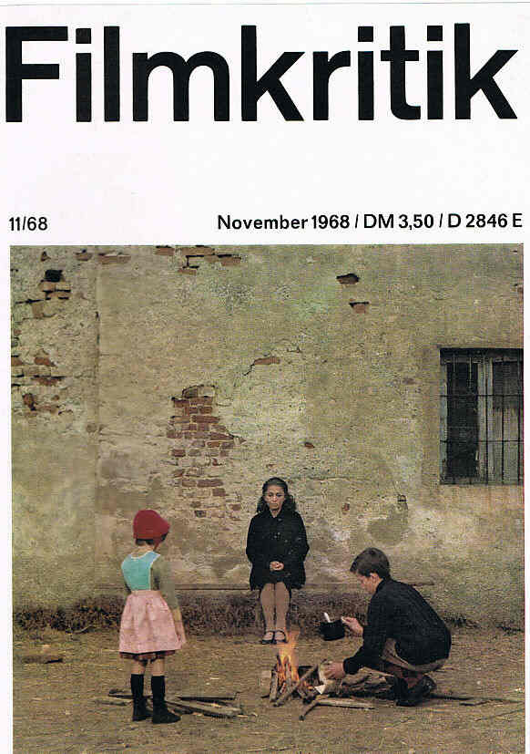 FILMKRITIK magazine side cover Issue 11 November 1968