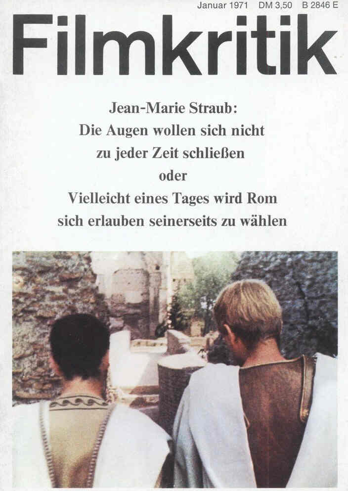 FILMKRITIK magazine side cover Issue 169 January 1971