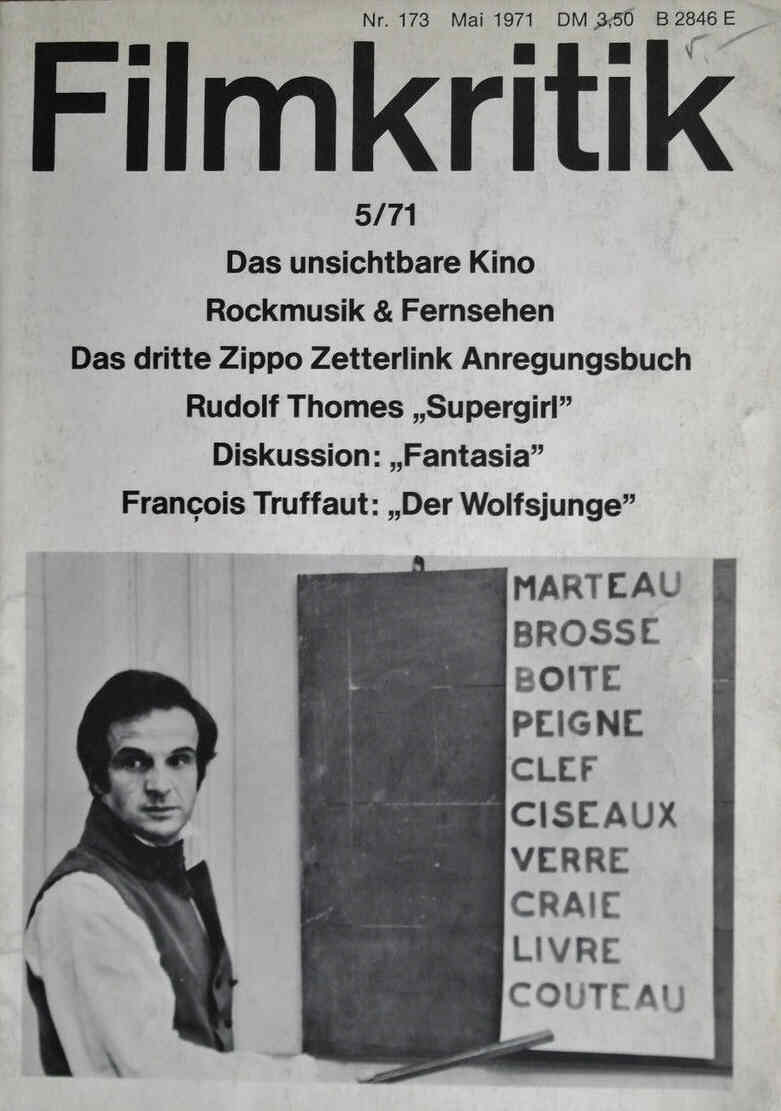 FILMKRITIK magazine side cover Issue 173 May 1971