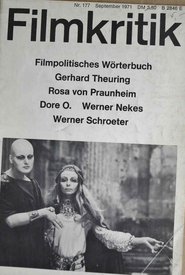 FILMKRITIK magazine side cover Issue 177 September 1971