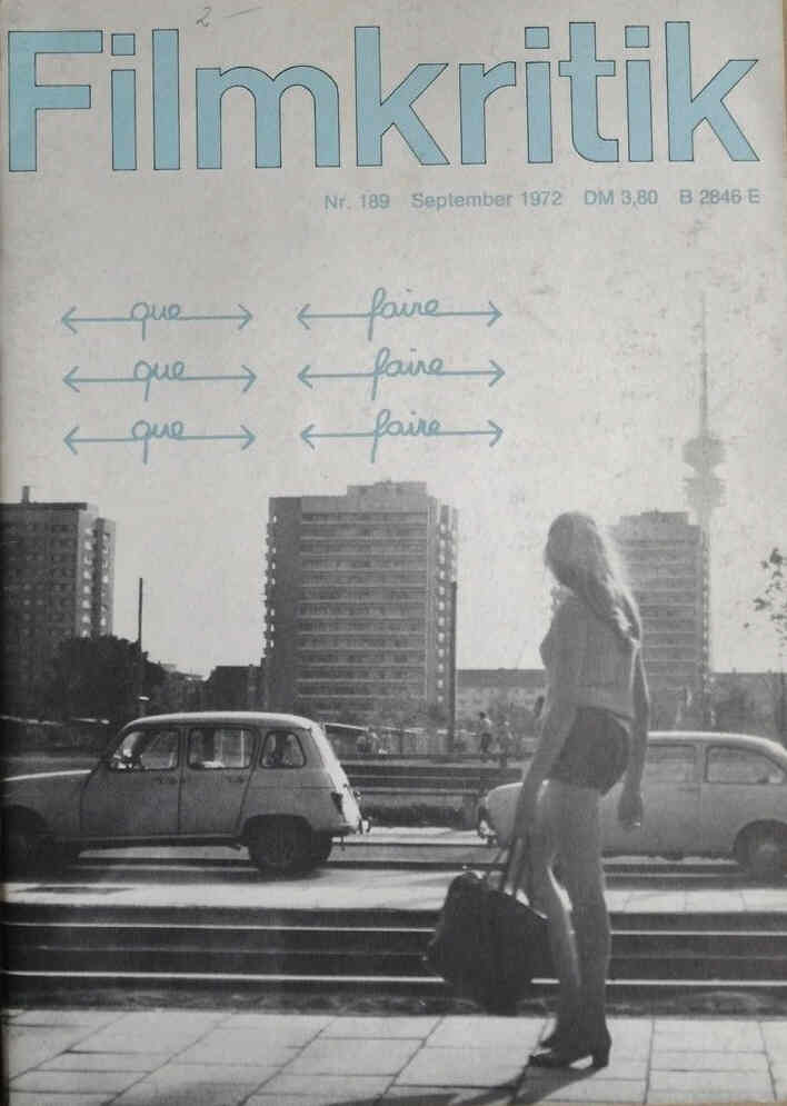 FILMKRITIK magazine side cover Issue 189 September 1972