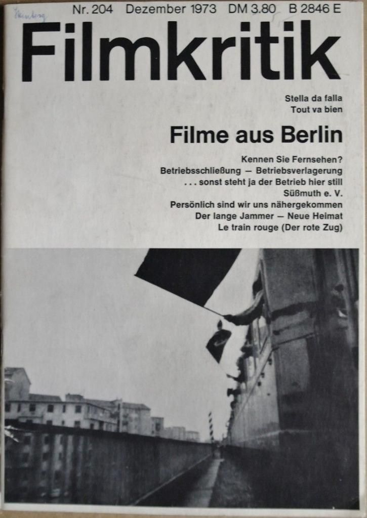 FILMKRITIK magazine side cover Issue 204 December 1973