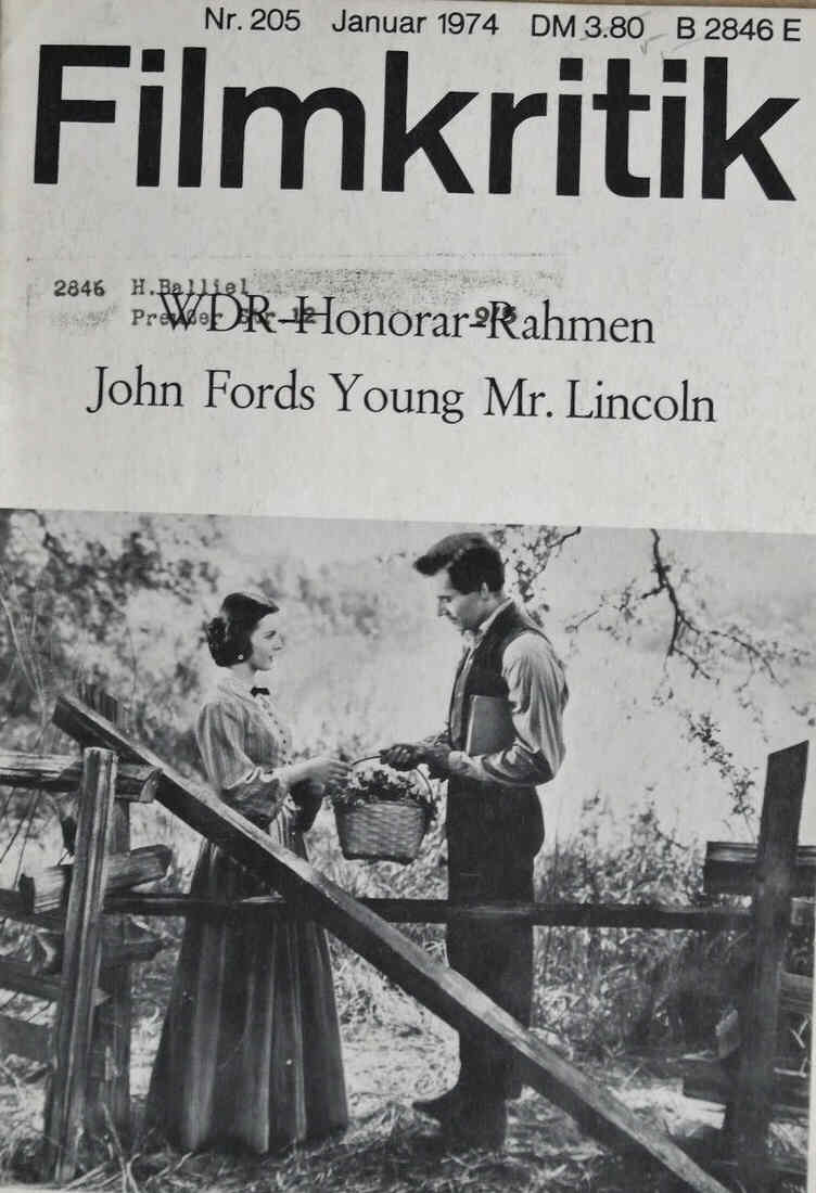 FILMKRITIK magazine side cover Issue 205 January 1974