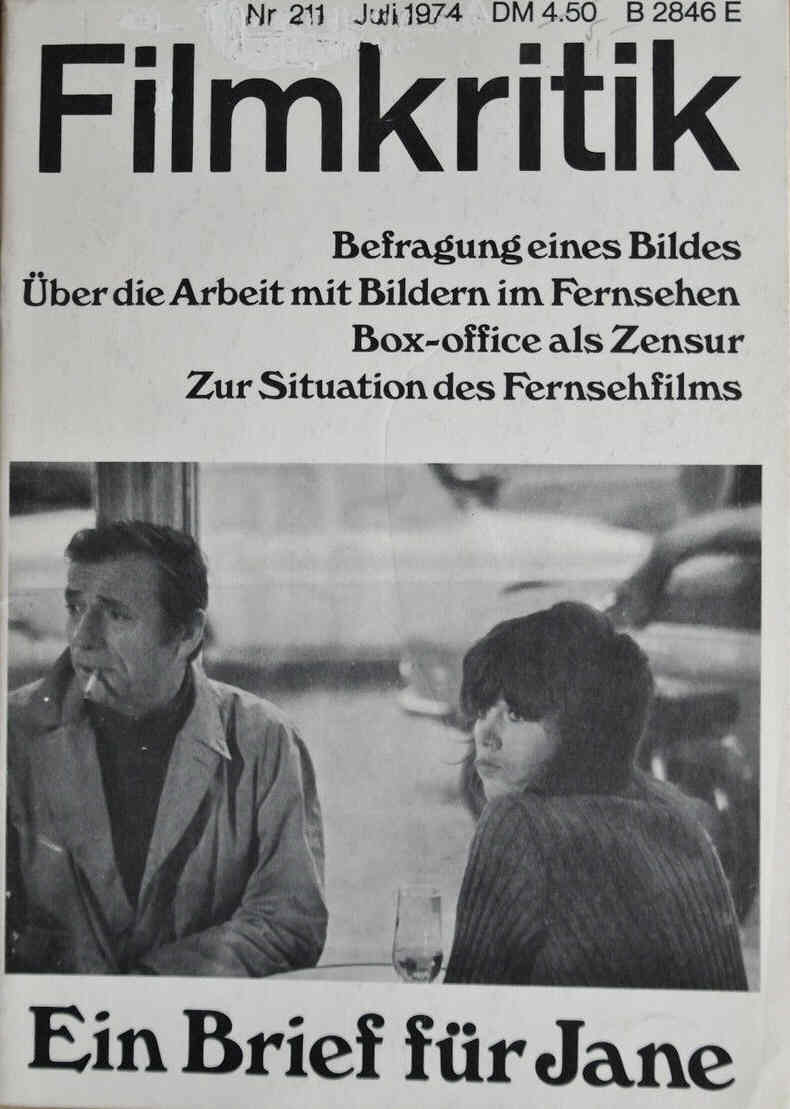 FILMKRITIK magazine side cover Issue 211 July 1974