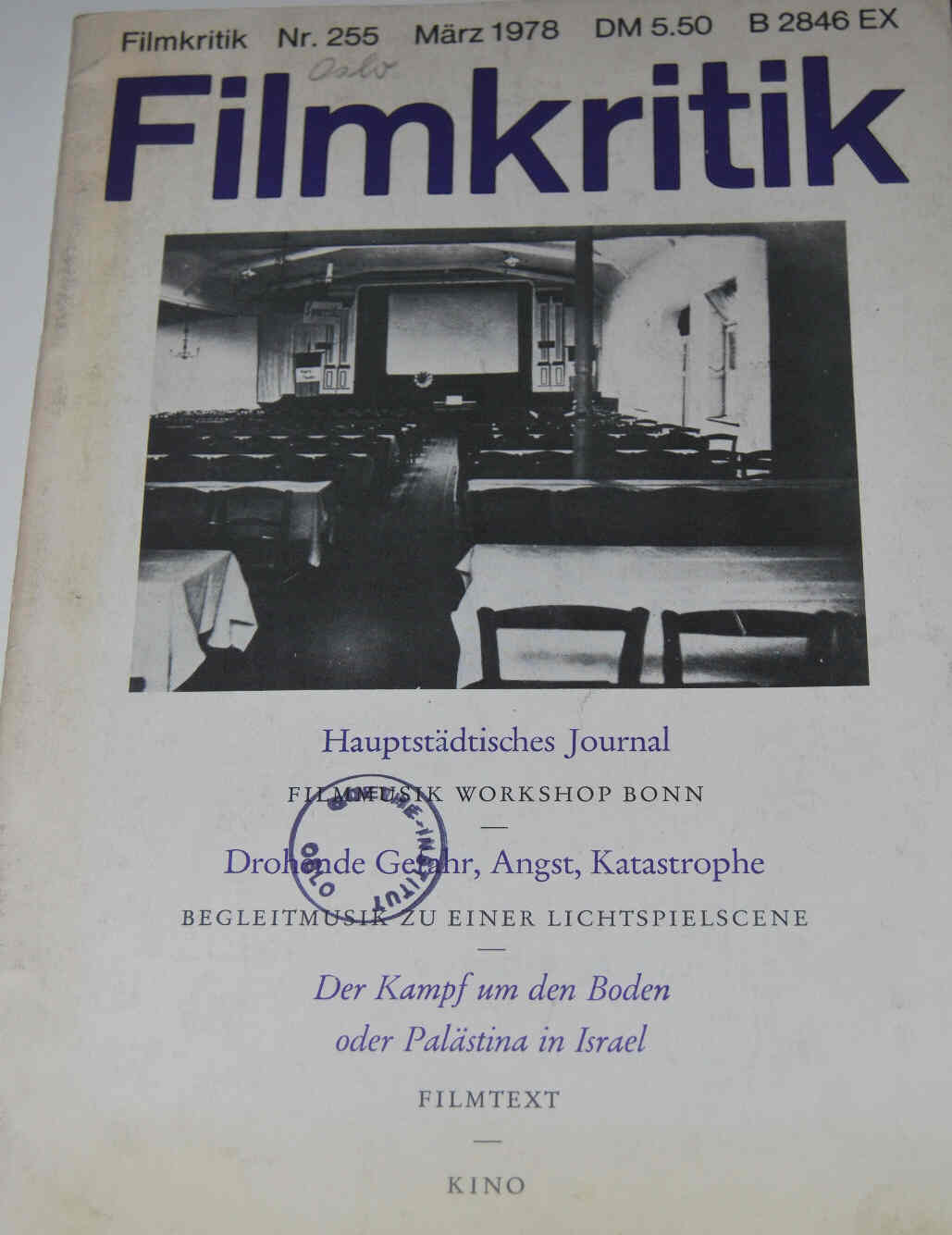 FILMKRITIK magazine side cover Issue 255 March 1978