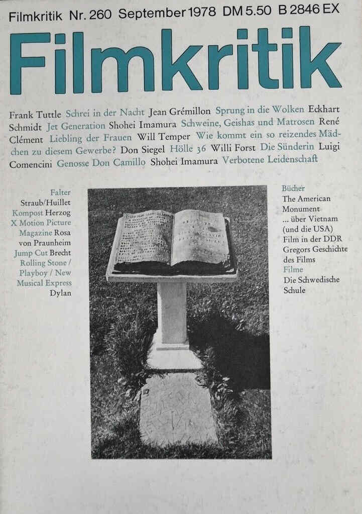 FILMKRITIK magazine side cover Issue 260 September 1978