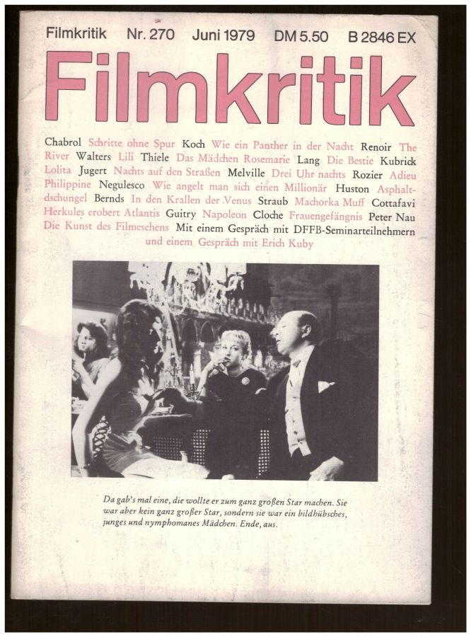 FILMKRITIK magazine side cover Issue 270 June 1979