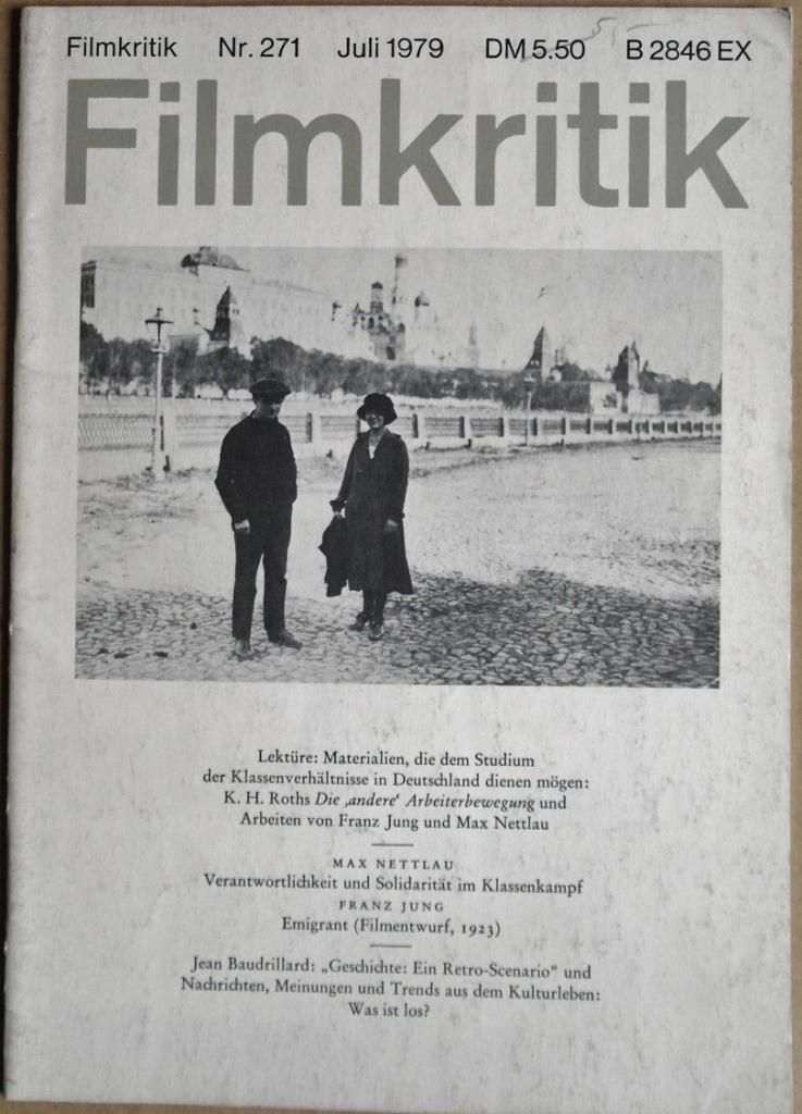 FILMKRITIK magazine side cover Issue 271 July 1979