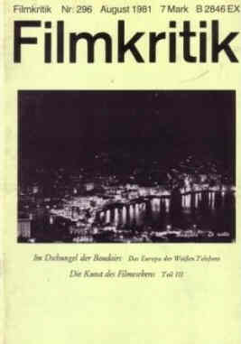 FILMKRITIK magazine side cover Issue 296 August 1981