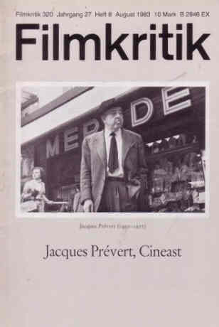 FILMKRITIK magazine side cover Issue 320 August 1983