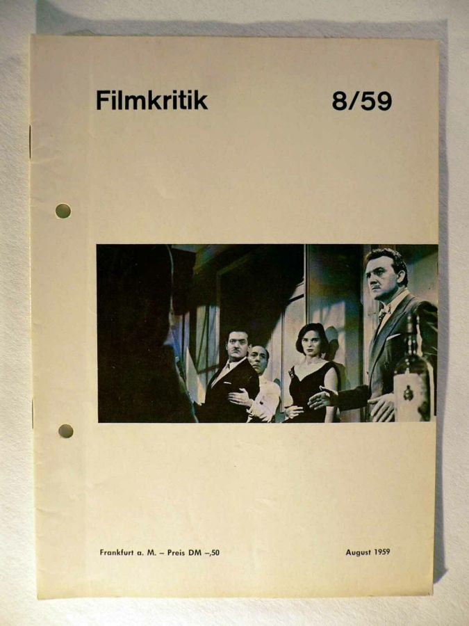 FILMKRITIK magazine side cover Issue 8 August 1959