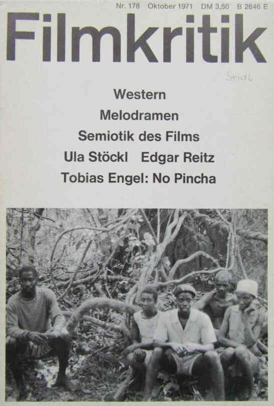 FILMKRITIK magazine side cover Issue 178 October 1971