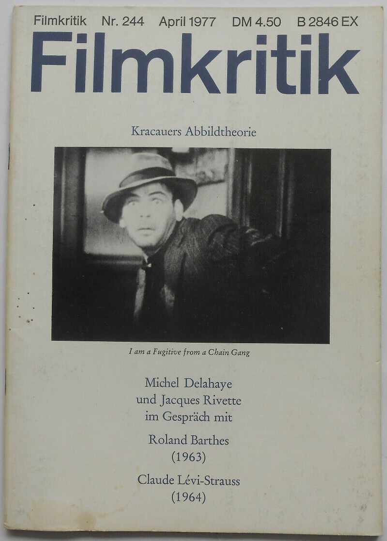 FILMKRITIK magazine side cover Issue 244 April 1977