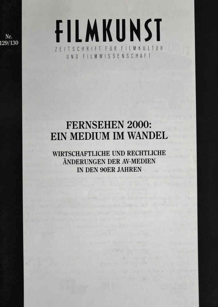FILMKUNST magazine side cover Issue 129/130  1990