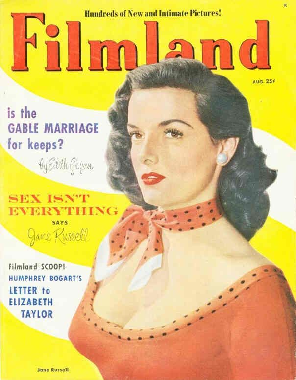 FILMLAND magazine side cover Issue 10  Vol 1 # 10 August 1951