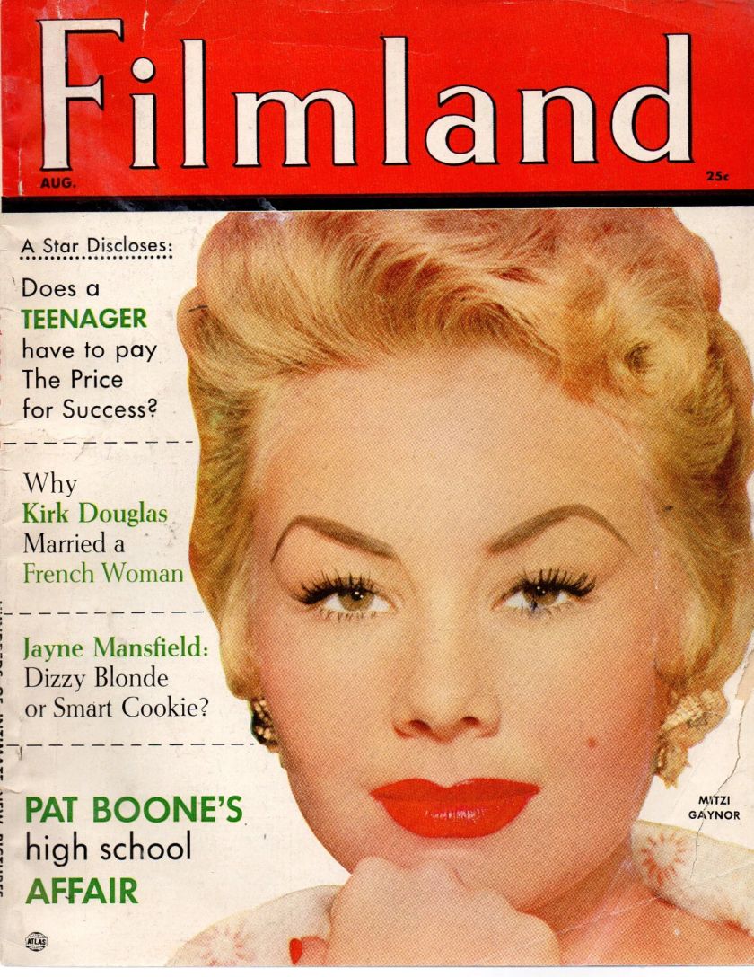 FILMLAND magazine side cover  Vol 7 # 4 August 1957