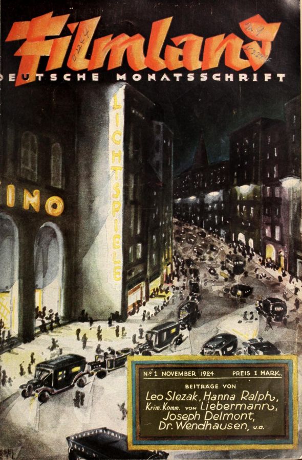 FILMLAND (Germany) magazine side cover Issue 1 November 1924
