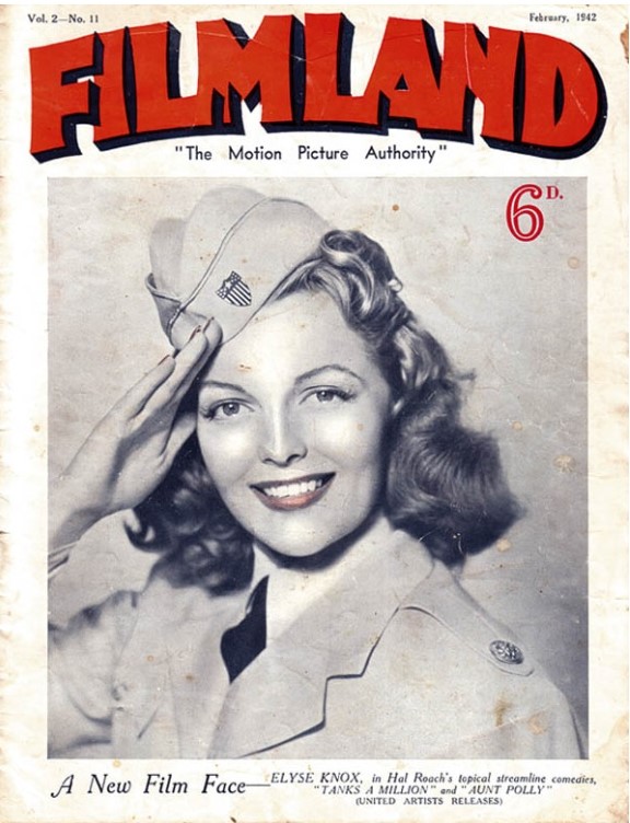 FILMLAND (NZ) magazine side cover February 1942