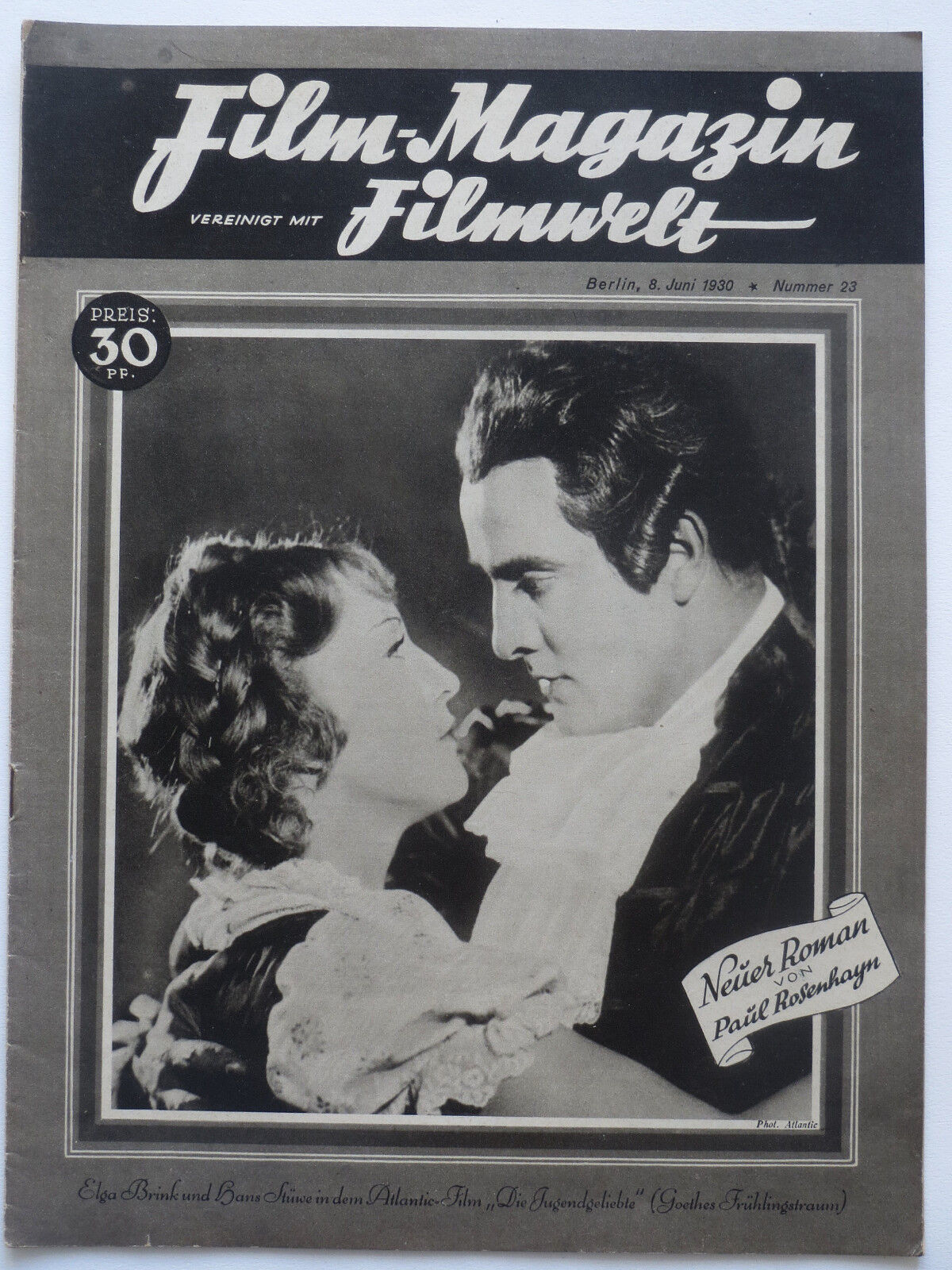 FILM-MAGAZIN magazine side cover Issue 23 8 June 1930