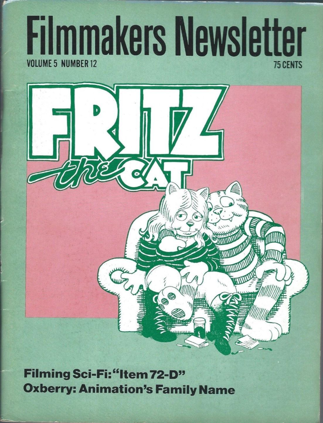 FILMMAKERS magazine side cover Issue 62 Vol 5 # 12 October 1972