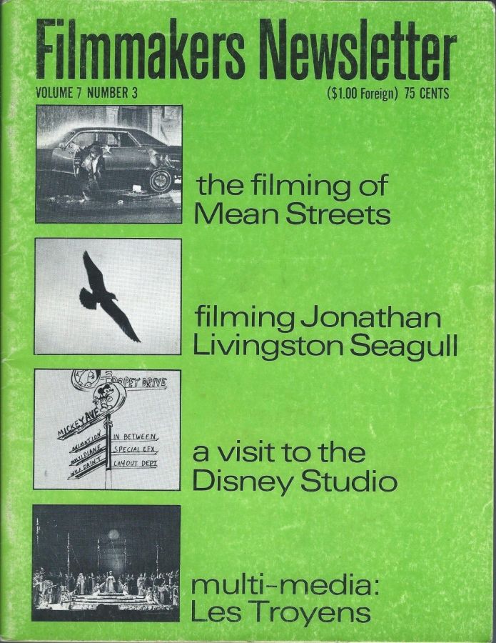 FILMMAKERS magazine side cover Issue 77 Vol 7 # 3 January 1974
