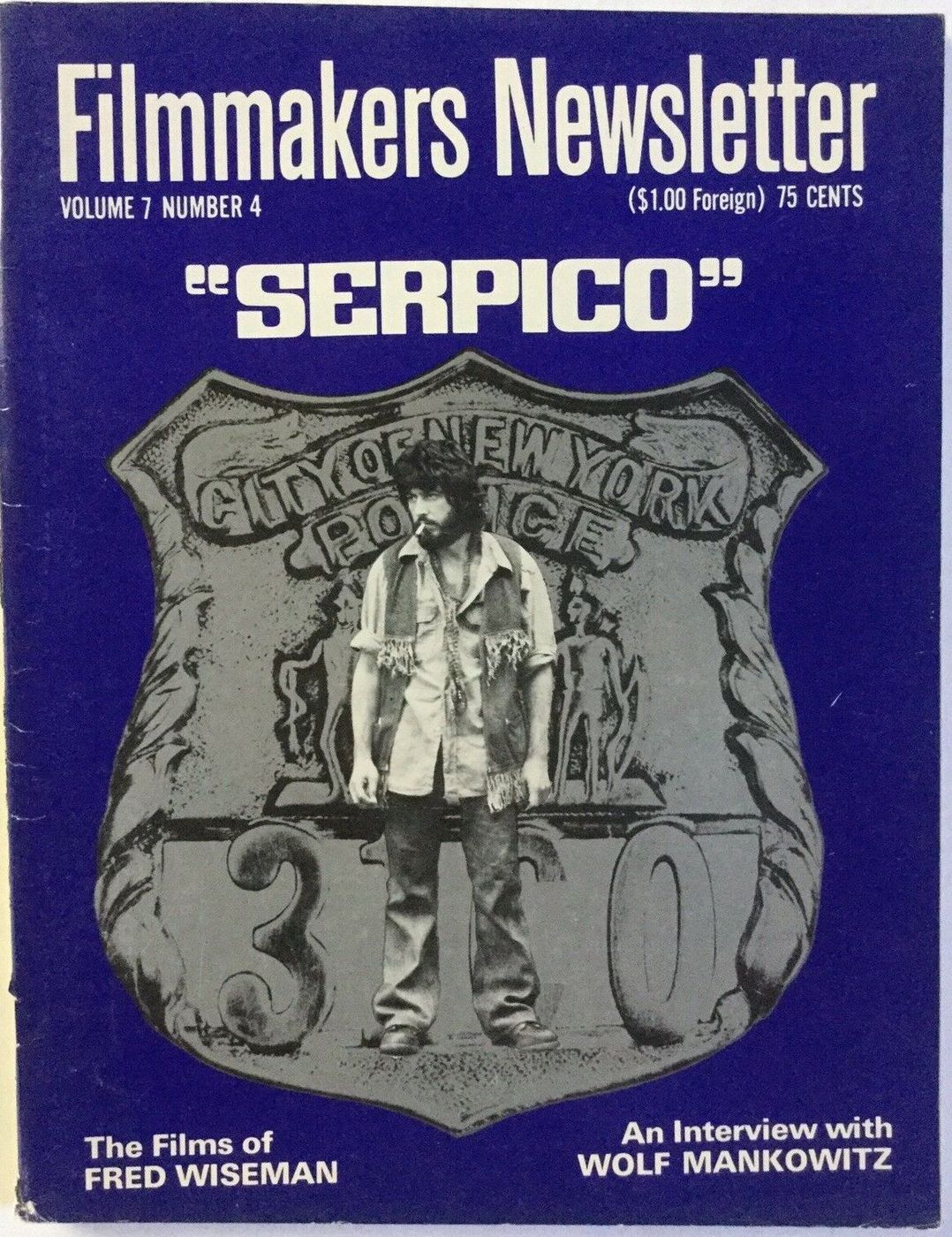 FILMMAKERS magazine side cover Issue 78 Vol 7 # 4 February 1974