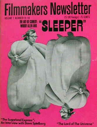 FILMMAKERS magazine side cover Issue 83 /84 Vol 7 # 9/10 July/August 1974